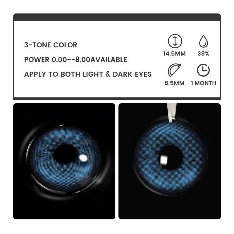 Starlis Blue - monthly, 2 lenses Colored Contacts - Gleglow