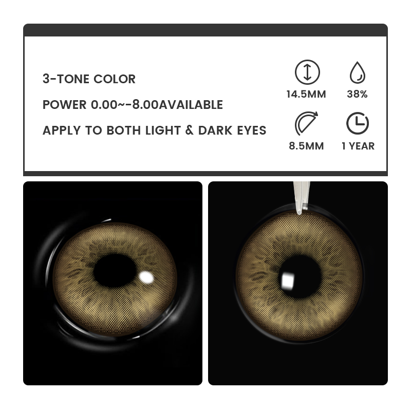 Starlis Brown - 1 Year, 2 lenses Colored Contacts - Gleglow