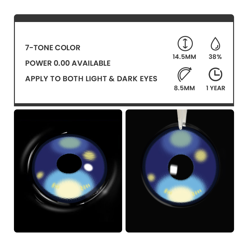 Sweetwave Blue - 1 Year, 2 lenses Colored Contacts - Gleglow