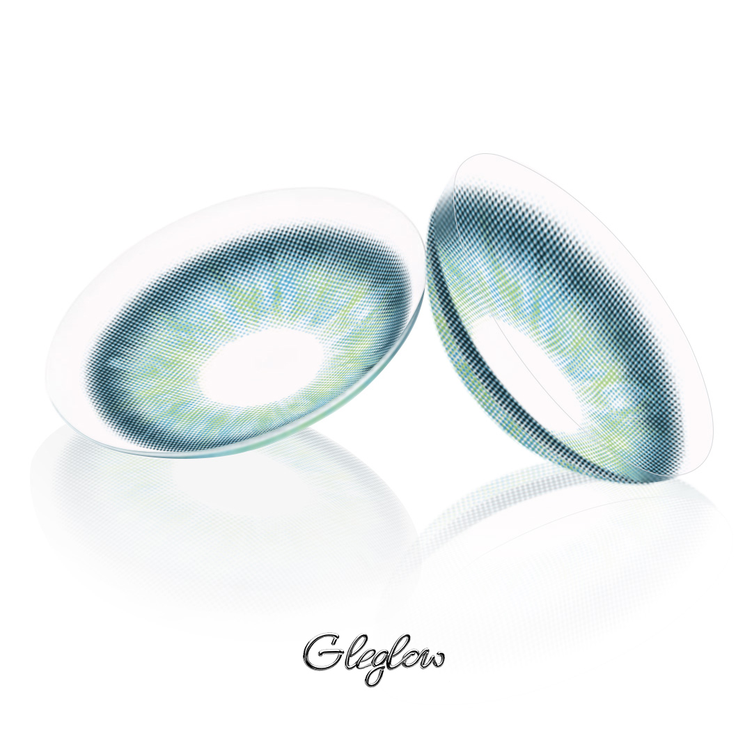 Teardrop Blue - 1 Year, 2 lenses Colored Contacts - Gleglow