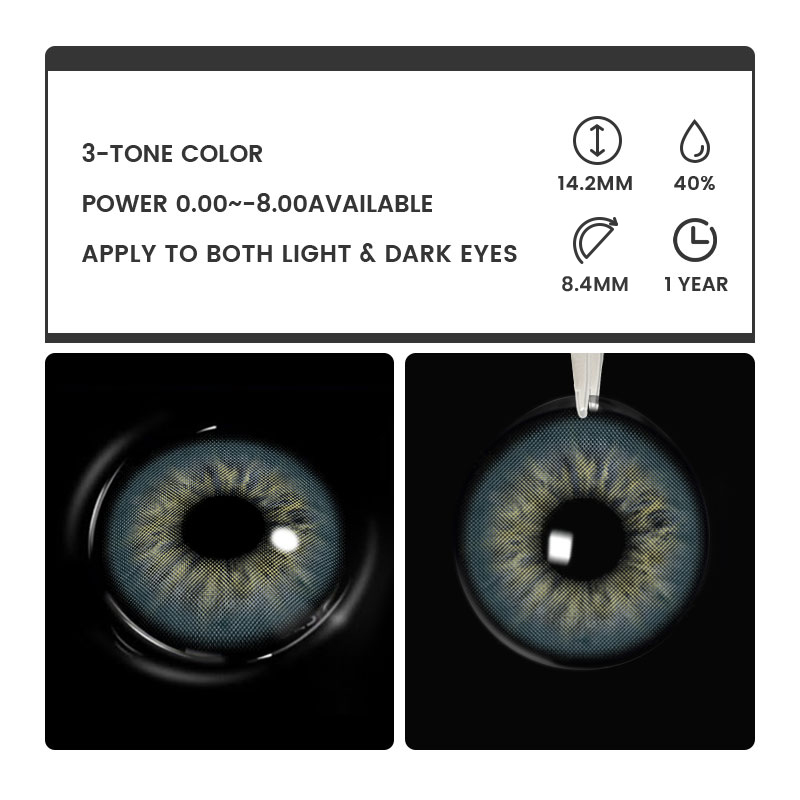 Teardrop Grey - 1 Year, 2 lenses