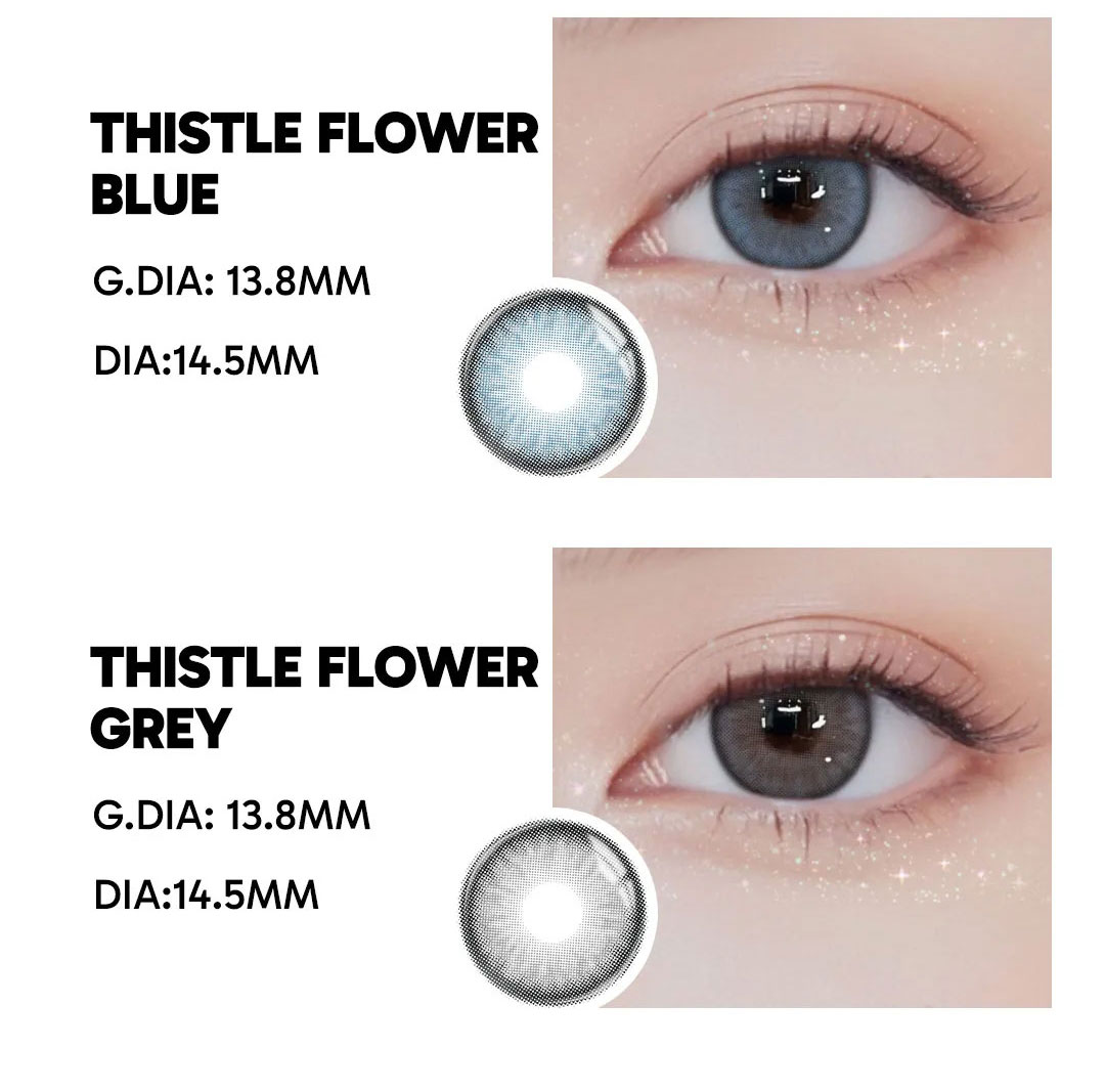 Thistle Flower Blue - monthly, 2 lenses Colored Contacts - Gleglow