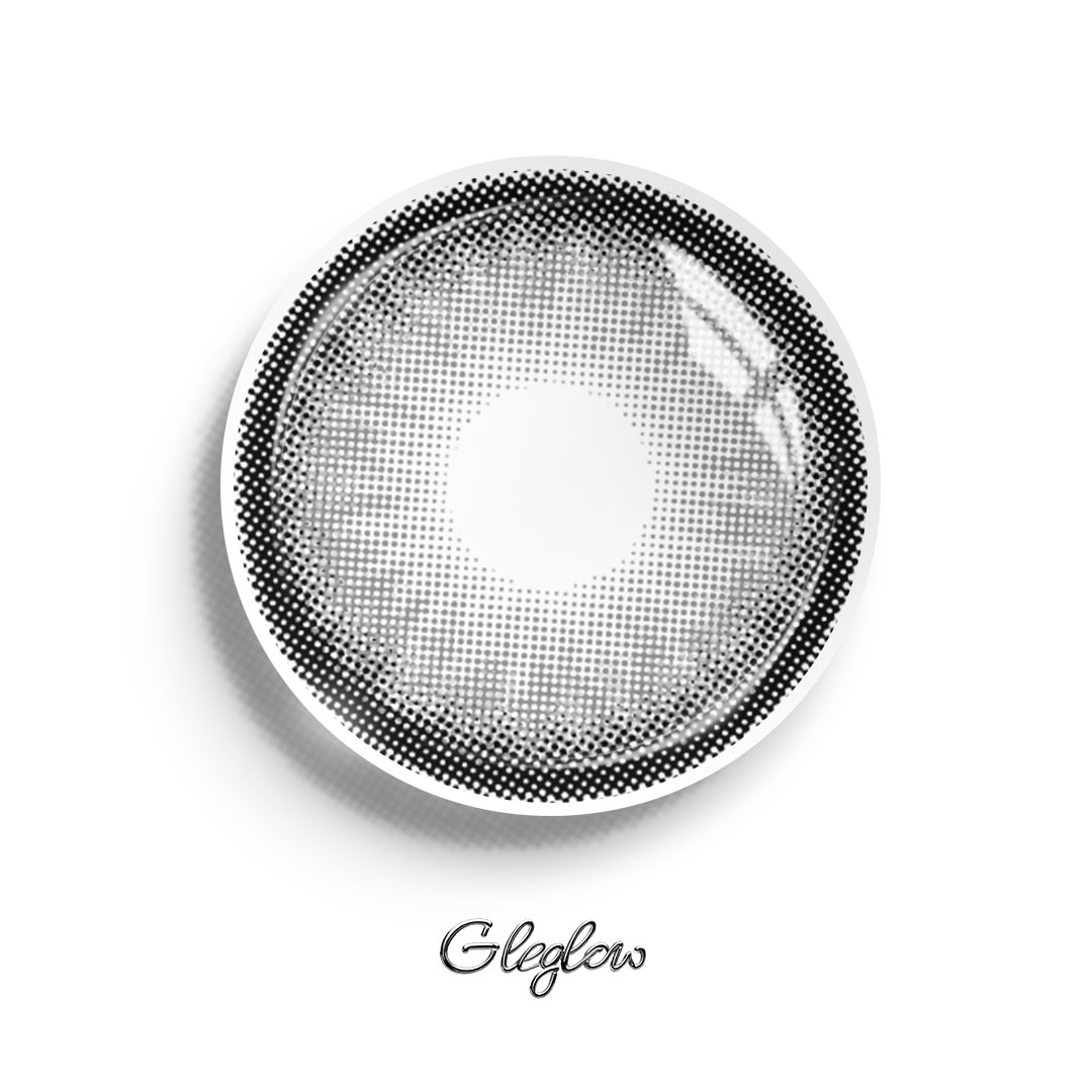 Thistle Flower Grey - 1 Year, 2 lenses Colored Contacts - Gleglow