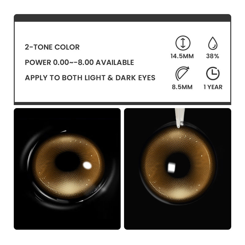 Titan Brown - 1 Year, 2 lenses Colored Contacts - Gleglow