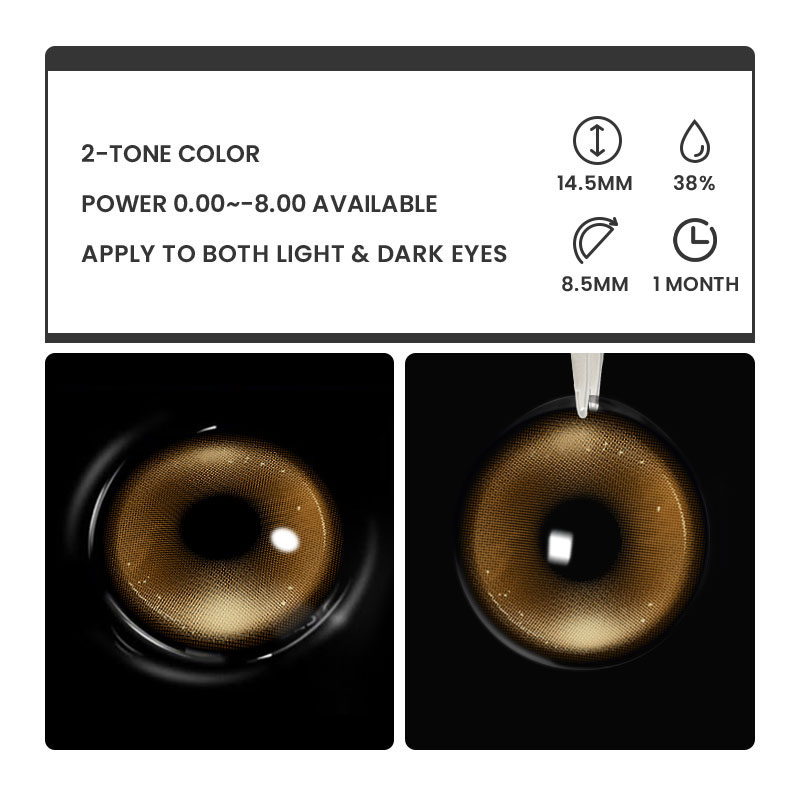 Titan Brown - monthly, 2 lenses Colored Contacts - Gleglow