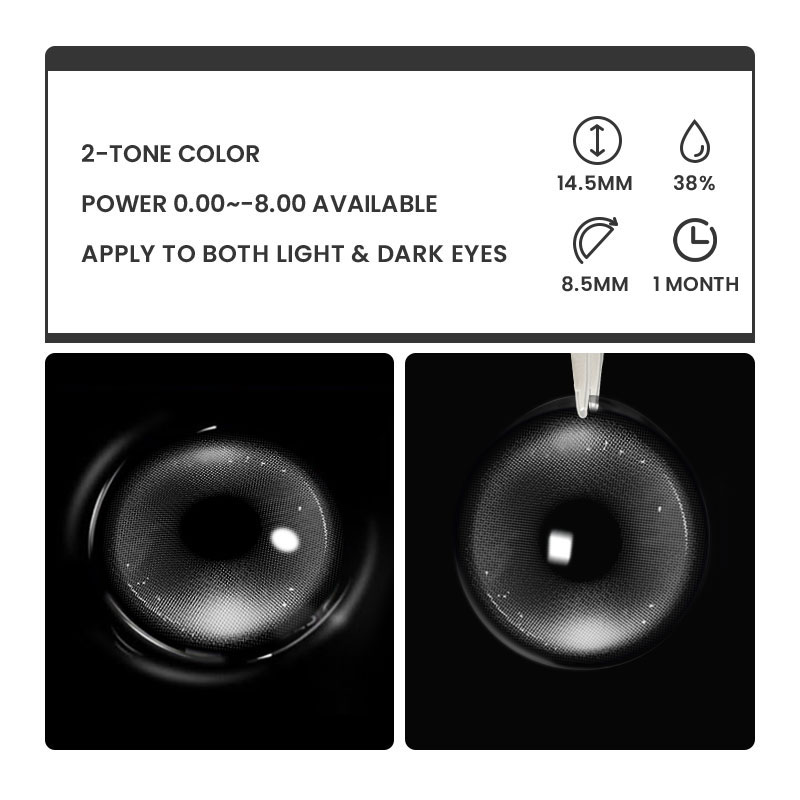 Titan Grey - monthly, 2 lenses Colored Contacts - Gleglow