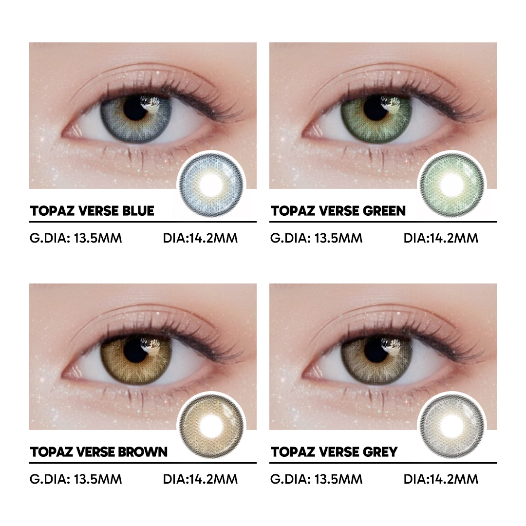 Topaz Verse Blue - 1 Year, 2 lenses Colored Contacts - Gleglow