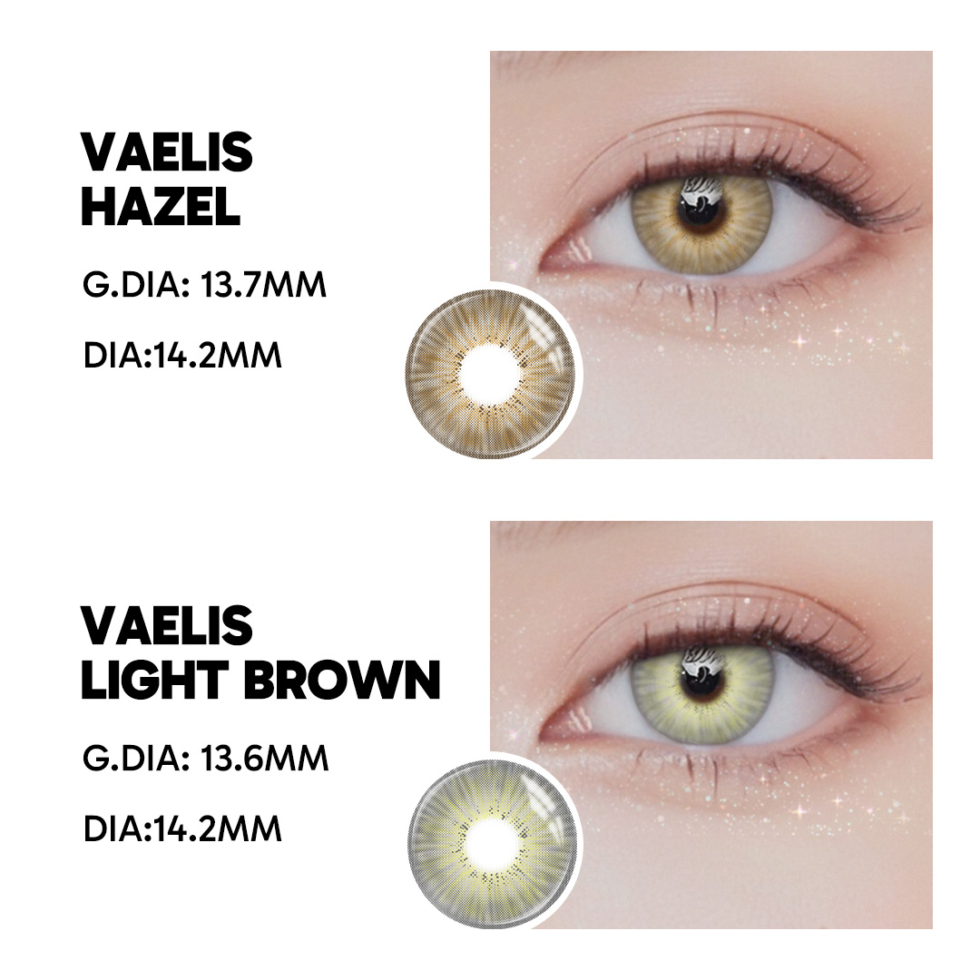 Vaelis Hazel - 1 Year, 2 lenses Colored Contacts - Gleglow