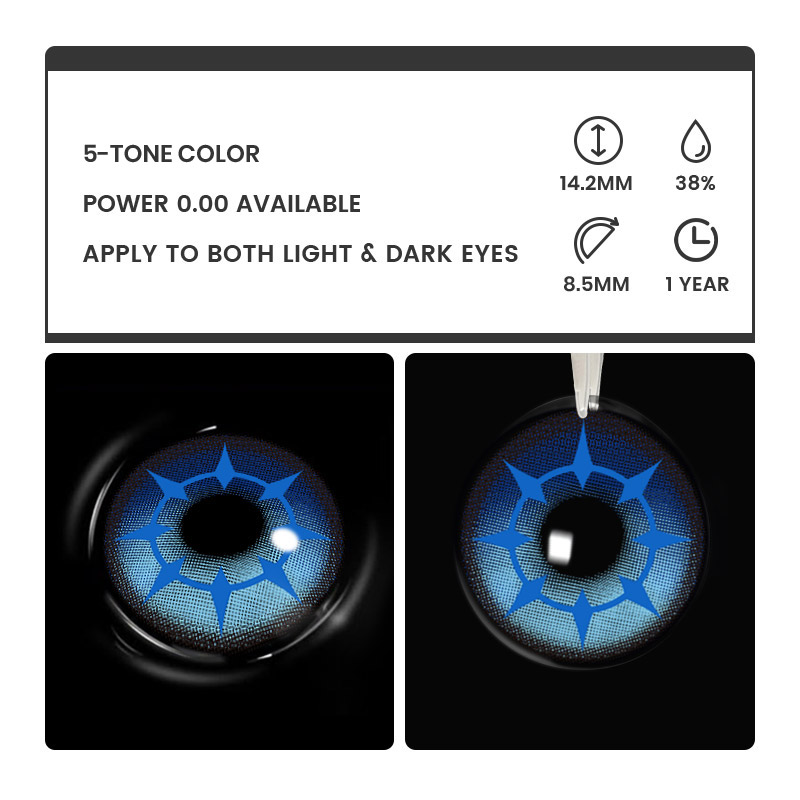 Vell Blue - 1 Year, 2 lenses Colored Contacts - Gleglow
