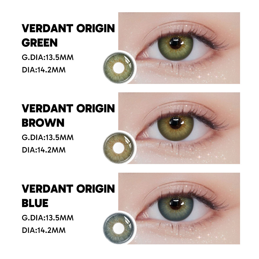 Verdant Origin Green - 1 Year, 2 lenses Colored Contacts - Gleglow