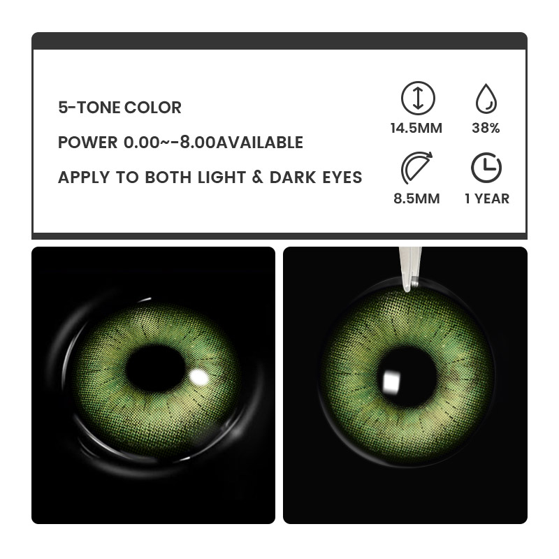 Verna Green - 1 Year, 2 lenses Colored Contacts - Gleglow