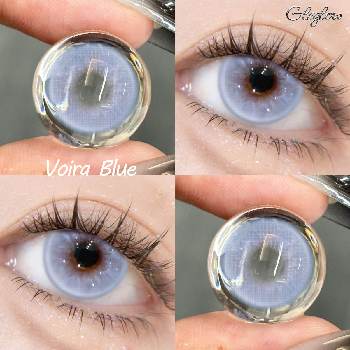 Voira Blue - 1 Year, 2 lenses Colored Contacts - Gleglow