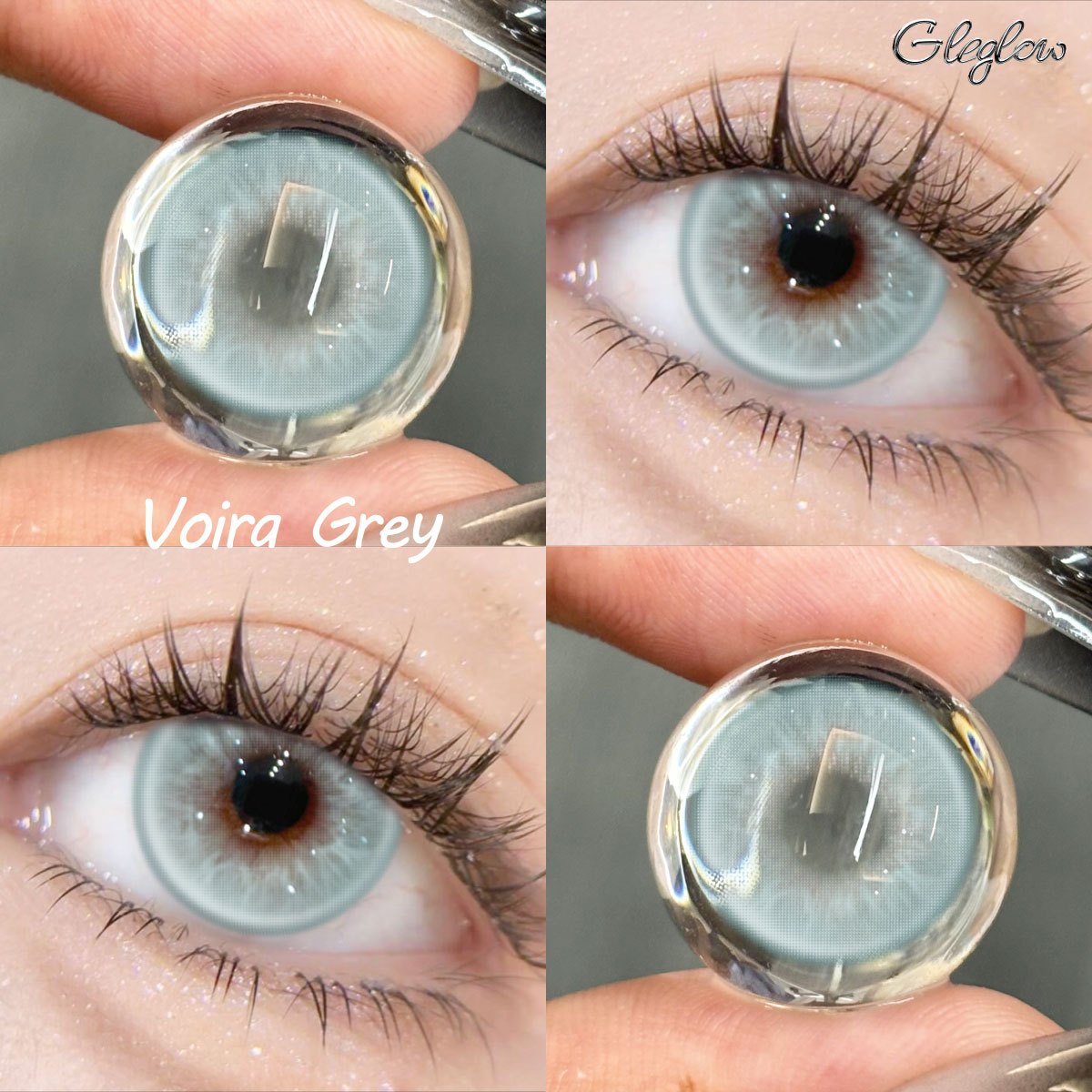 Voira Grey - 1 Year, 2 lenses Colored Contacts - Gleglow