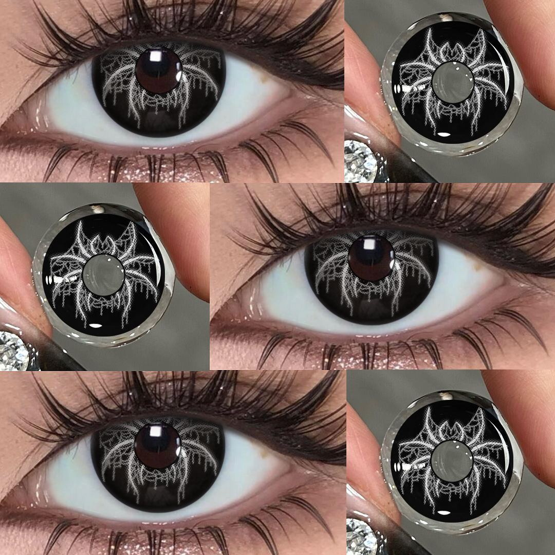 Vexel Black - 1 Year, 2 lenses Colored Contacts - Gleglow