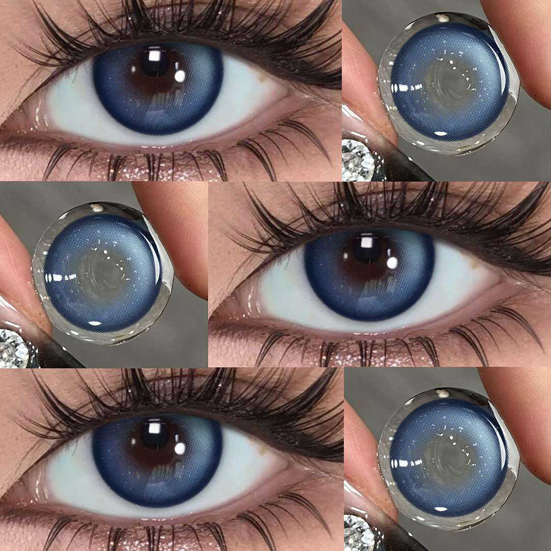 Cozy Blue - 1 Year, 2 lenses Colored Contacts - Gleglow
