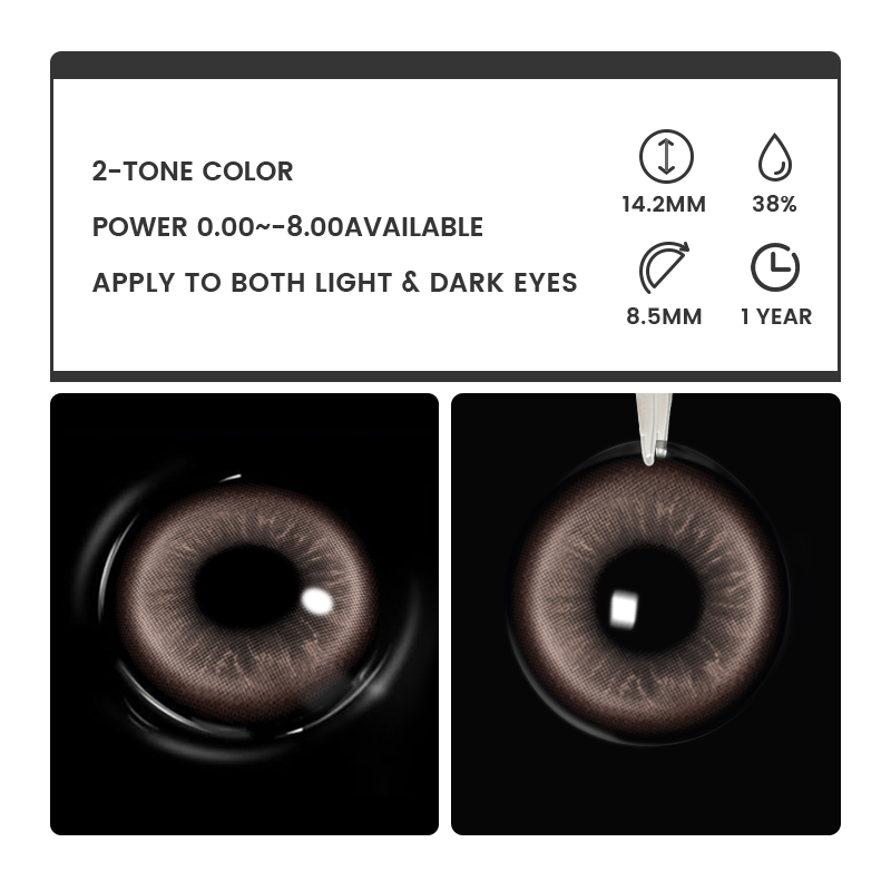 Zephyris Chocolate - 1 Year, 2 lenses Colored Contacts - Gleglow