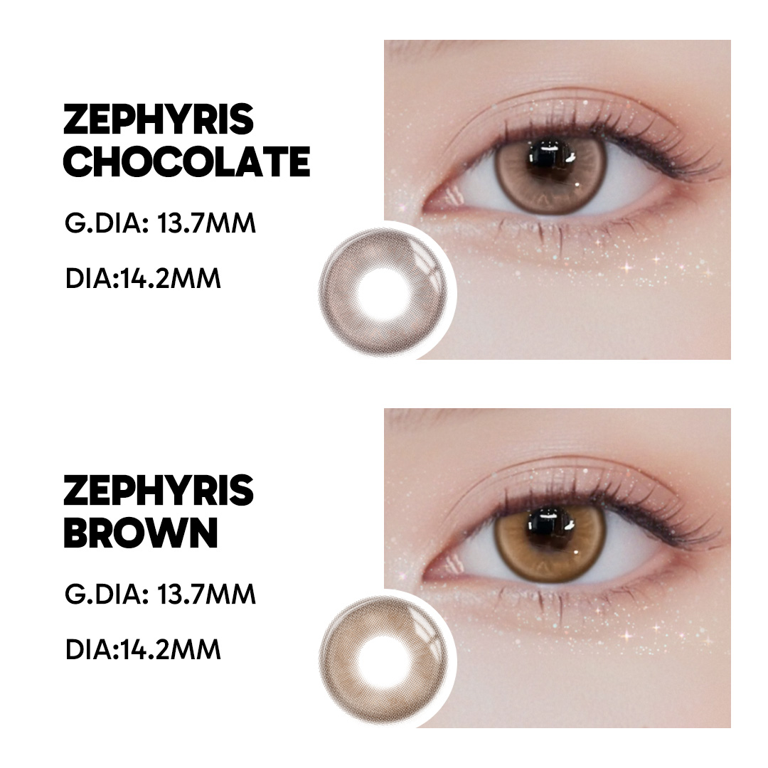 Zephyris Chocolate - 1 Year, 2 lenses Colored Contacts - Gleglow
