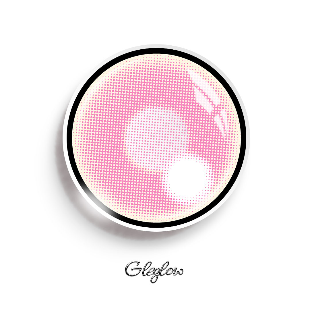 Zinnia Pink - 1 Year, 2 lenses Colored Contacts - Gleglow