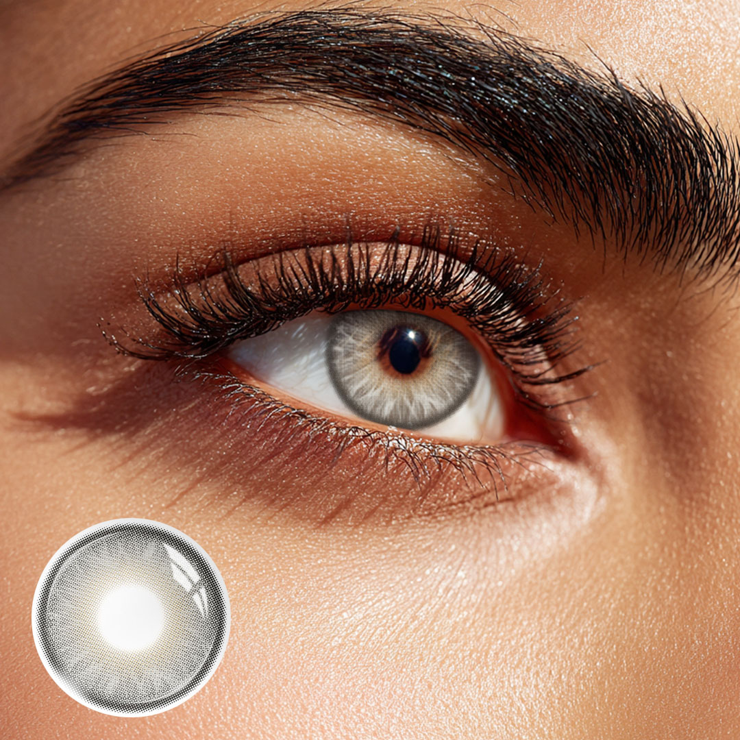 Topaz Verse Grey - 1 Year, 2 lenses Colored Contacts - Gleglow