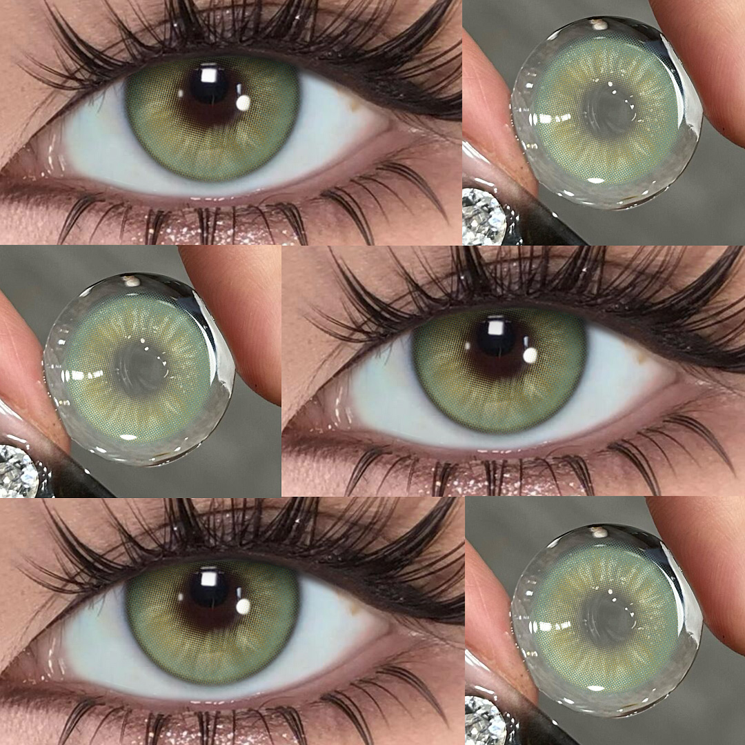 Hybrid Green - 1 Year, 2 lenses Colored Contacts - Gleglow