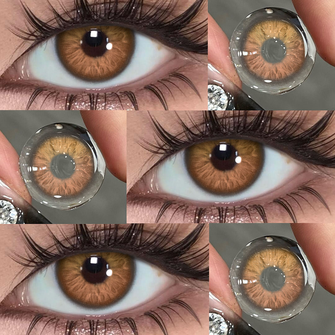 Adoring Brown - 1 Year, 2 lenses Colored Contacts - Gleglow