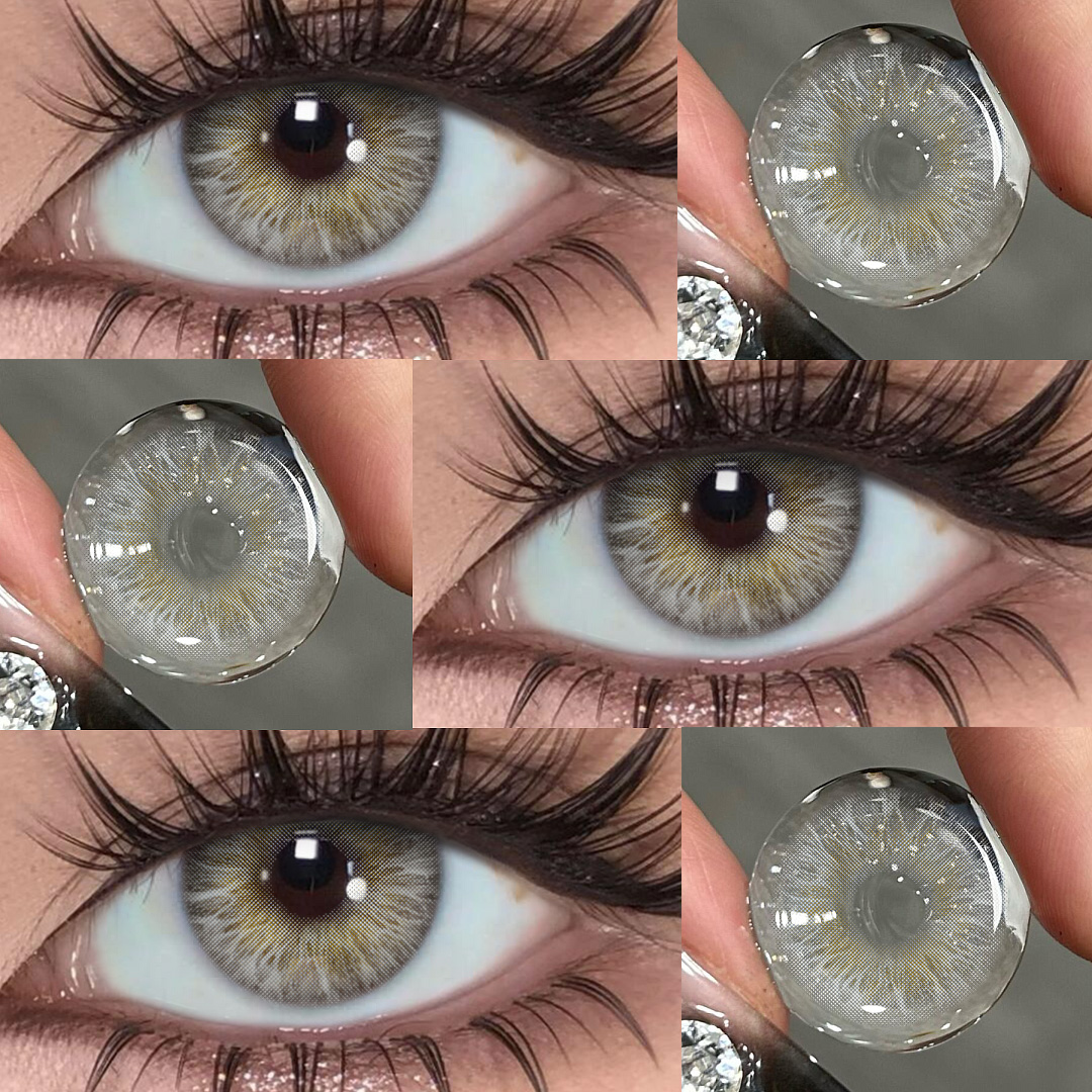 Silver Veil Grey - 1 Year, 2 lenses Colored Contacts - Gleglow