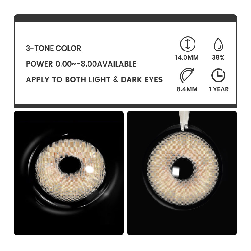 Moeli Brown - 1 Year, 2 lenses Colored Contacts - Gleglow