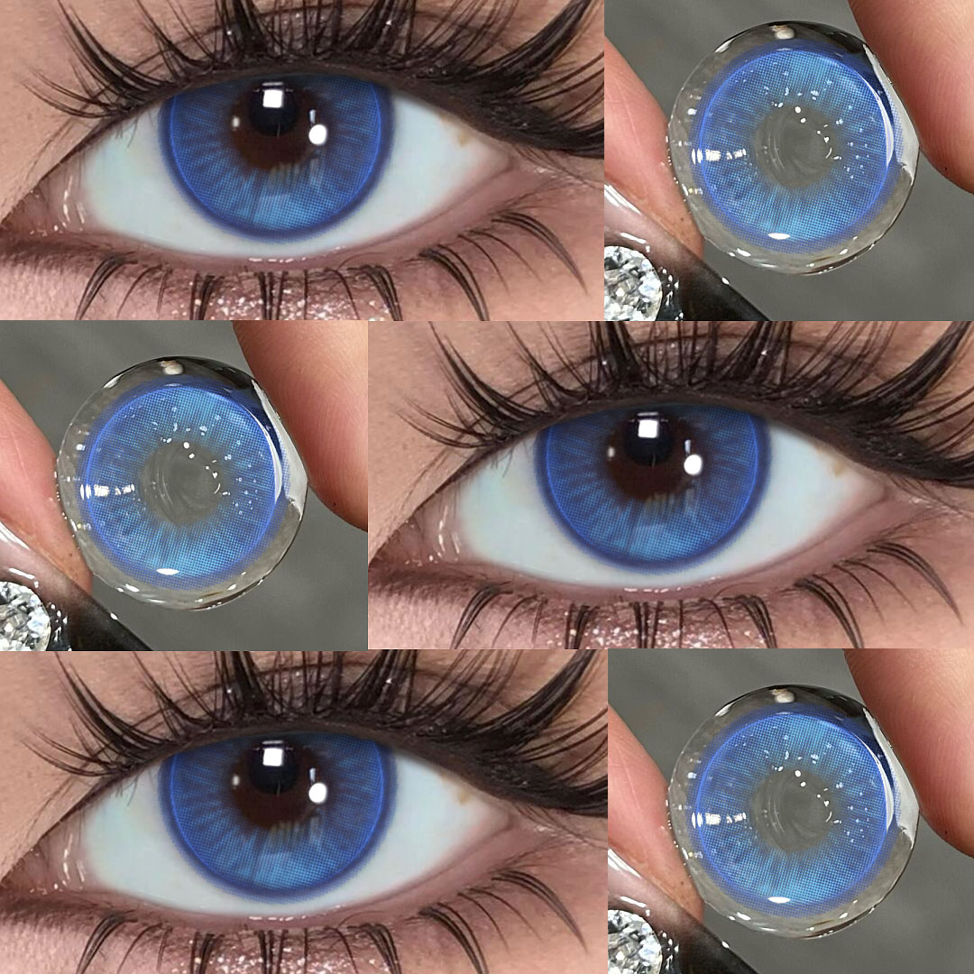 Onira Blue - 1 Year, 2 lenses Colored Contacts - Gleglow