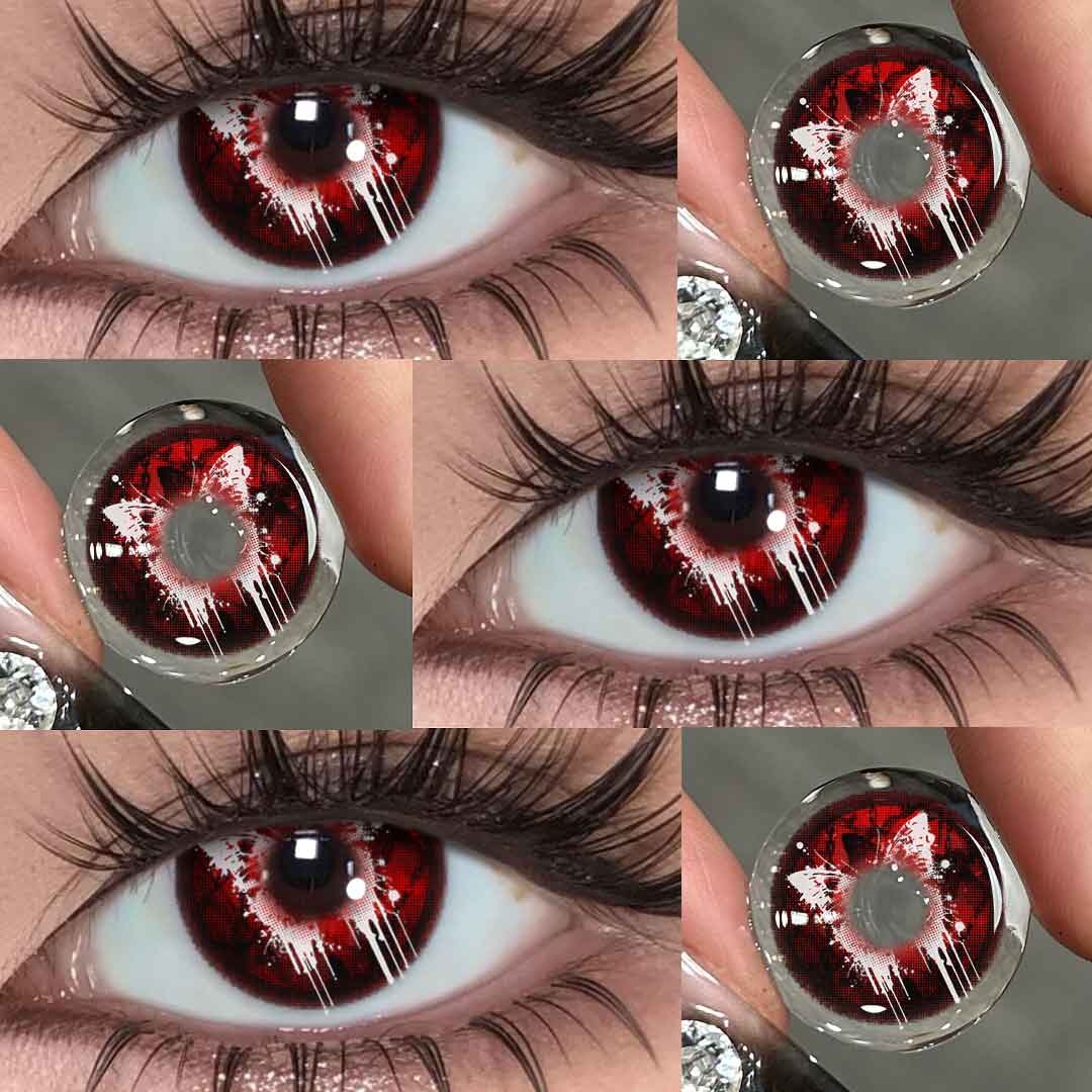 Butterfly Petal Black - 1 Year, 2 lenses Colored Contacts - Gleglow