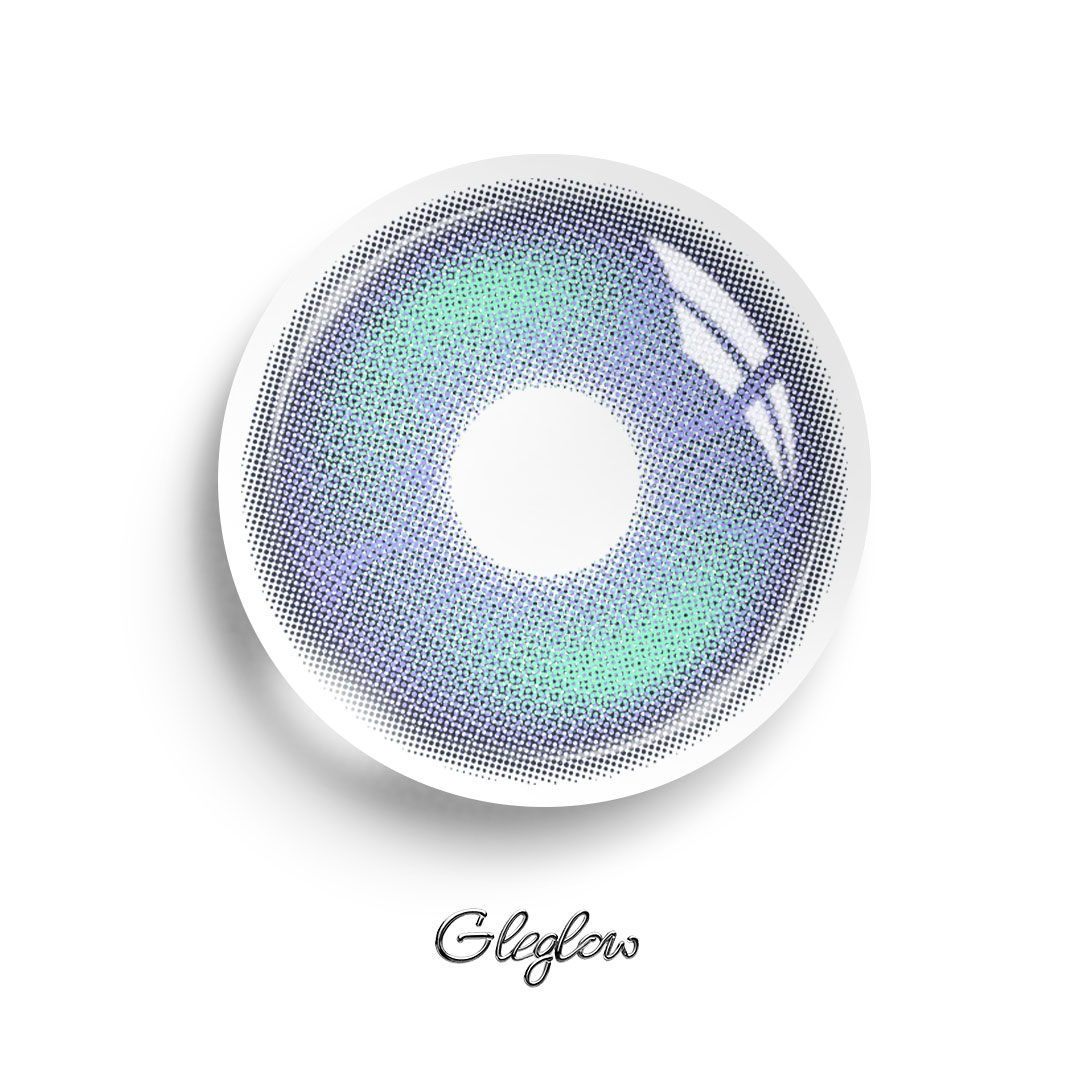 Rainbow Aurora Grey - 1 Year, 2 lenses Colored Contacts - Gleglow