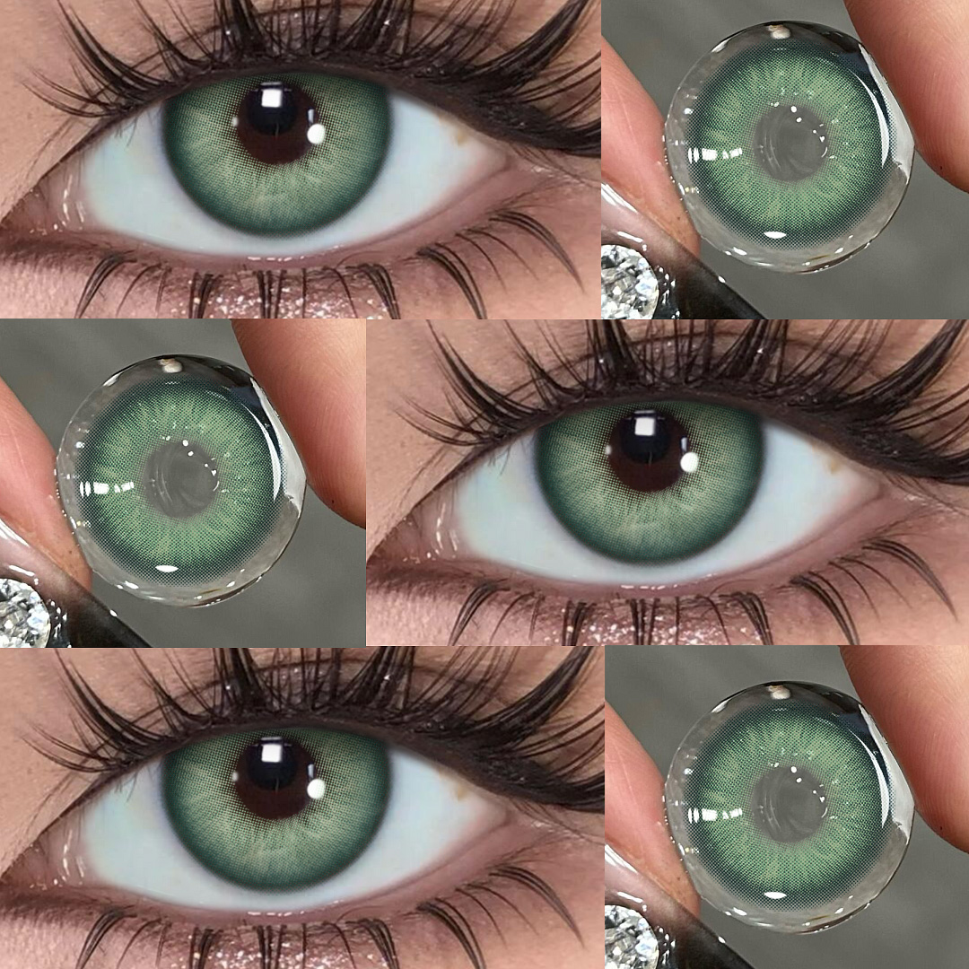 Chroma Green - 1 Year, 2 lenses Colored Contacts - Gleglow