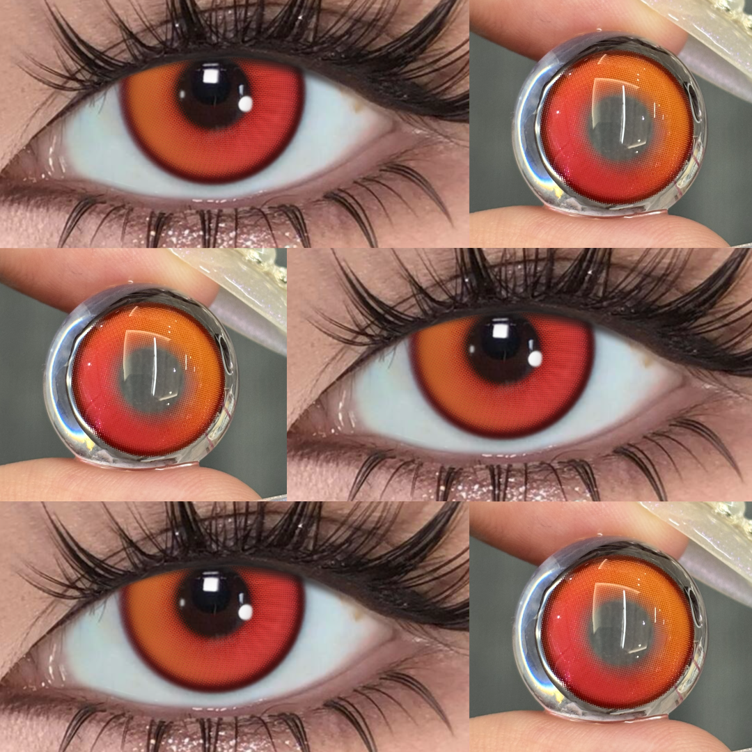 Calyx Red - 1 Year, 2 lenses Colored Contacts - Gleglow