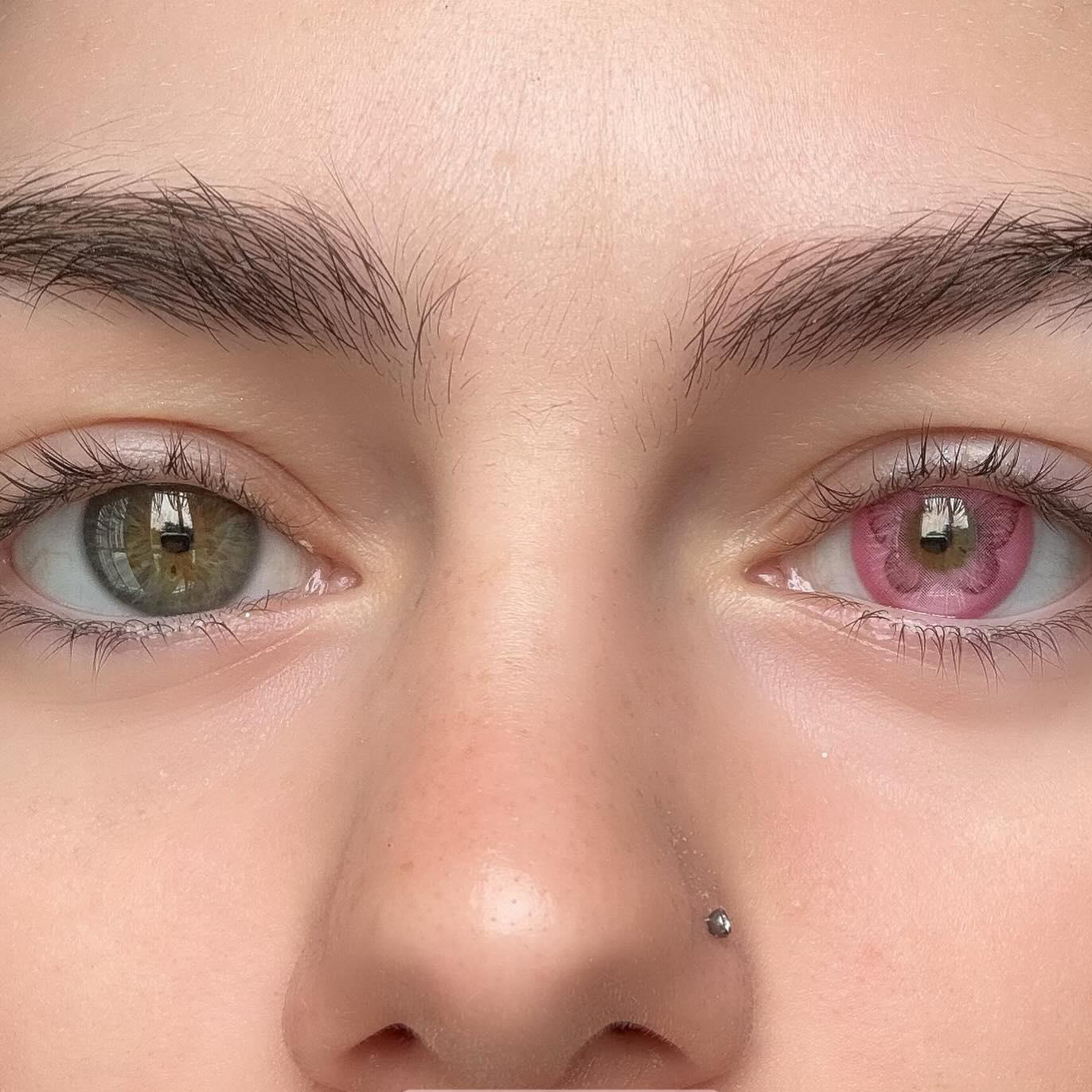 Fluttery Pink - 1 Year, 2 lenses Colored Contacts - Gleglow