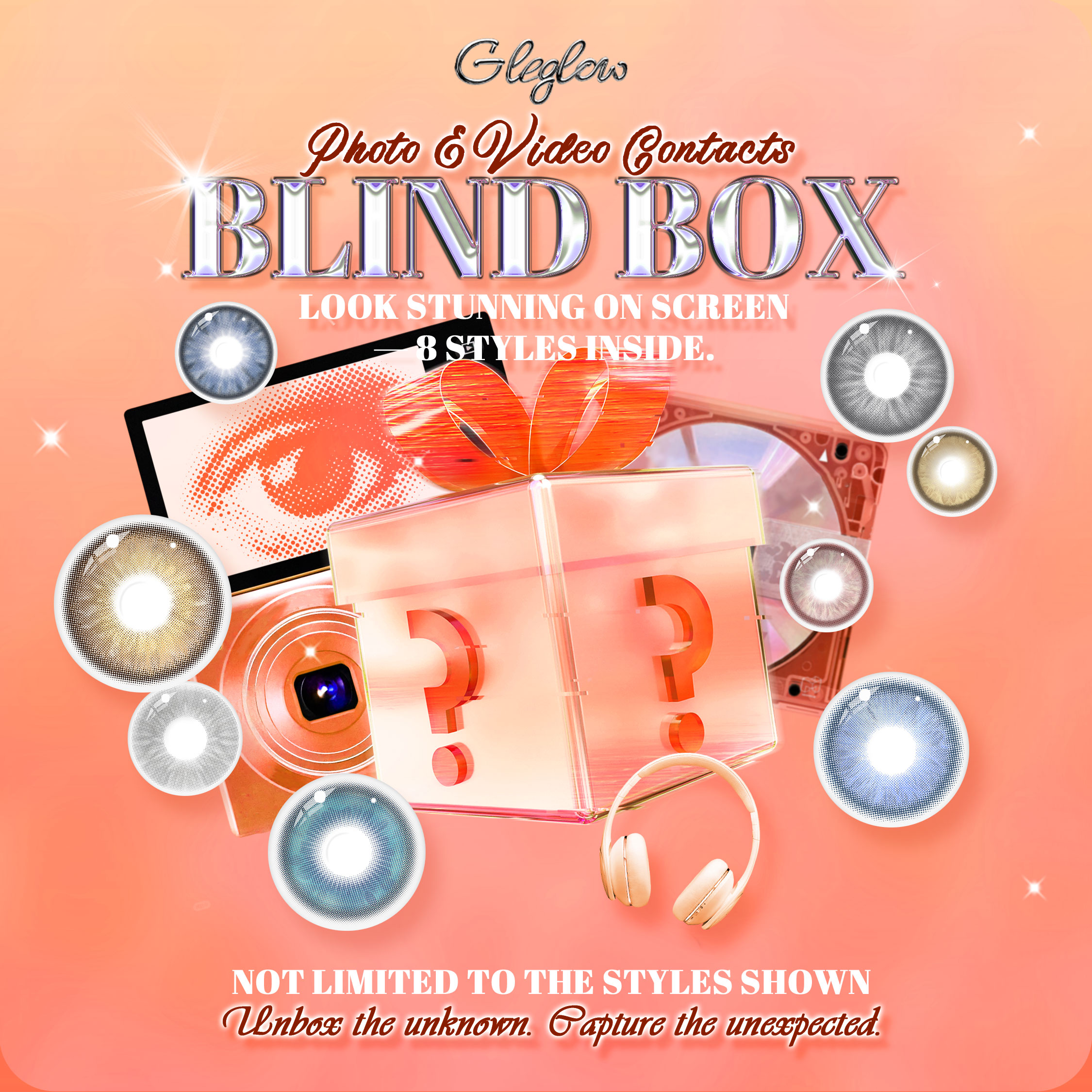 Gleglow Photo&Video Contacts Blind Box – 8 Pairs, 1 Year