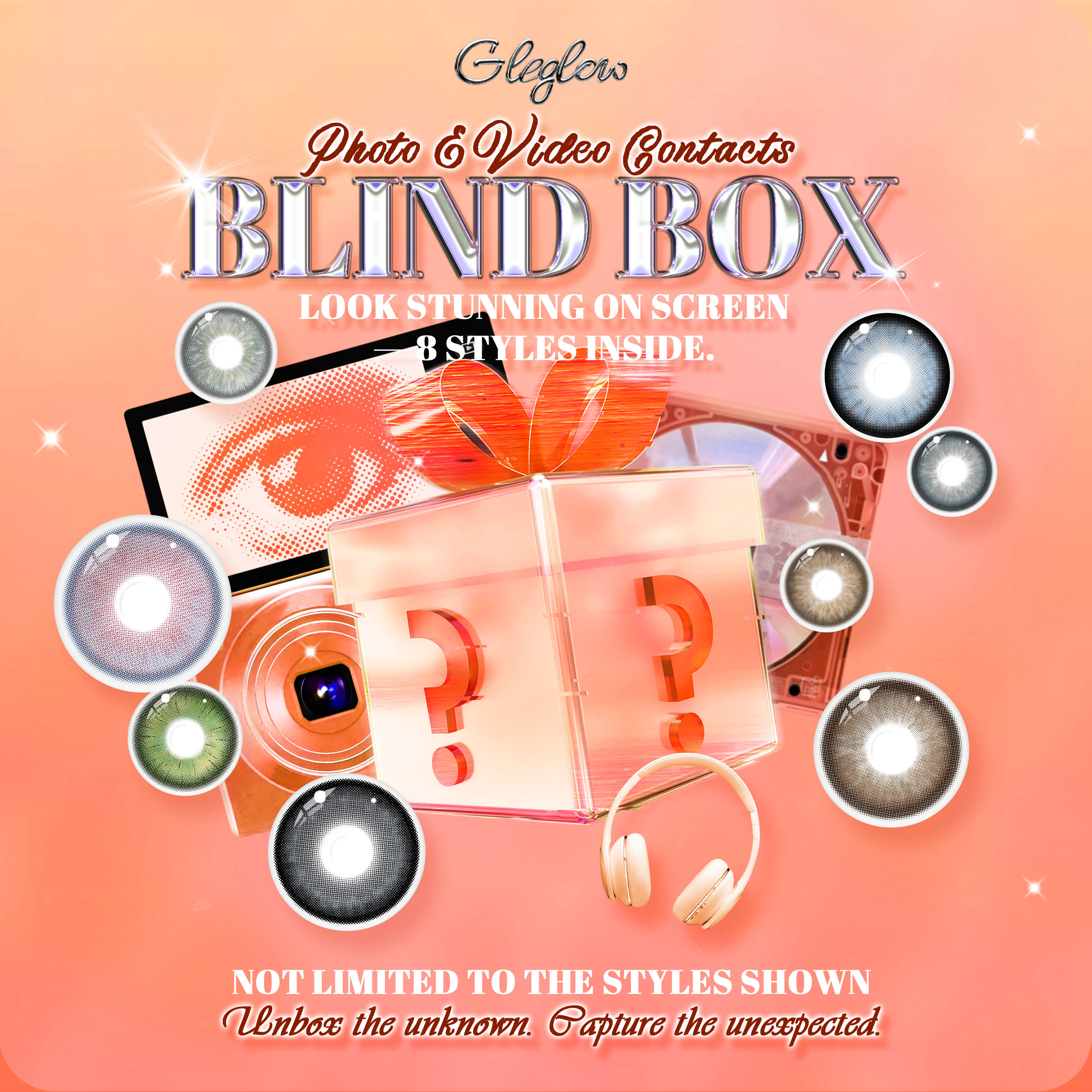 Gleglow Photo&Video Contacts Blind Box – 8 Pairs, 1 Year