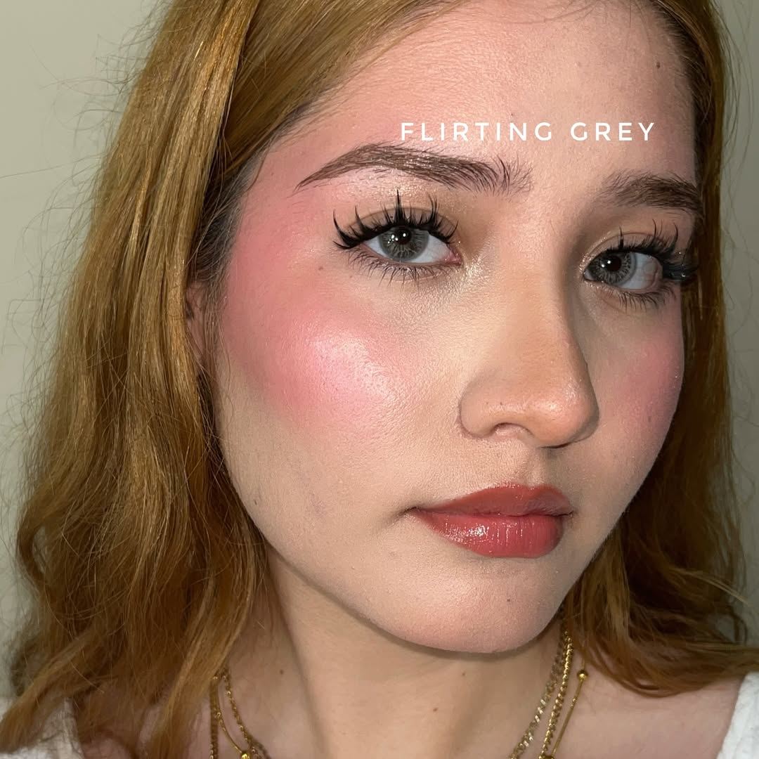 Flirting Grey - 1 Year, 2 lenses Colored Contacts - Gleglow