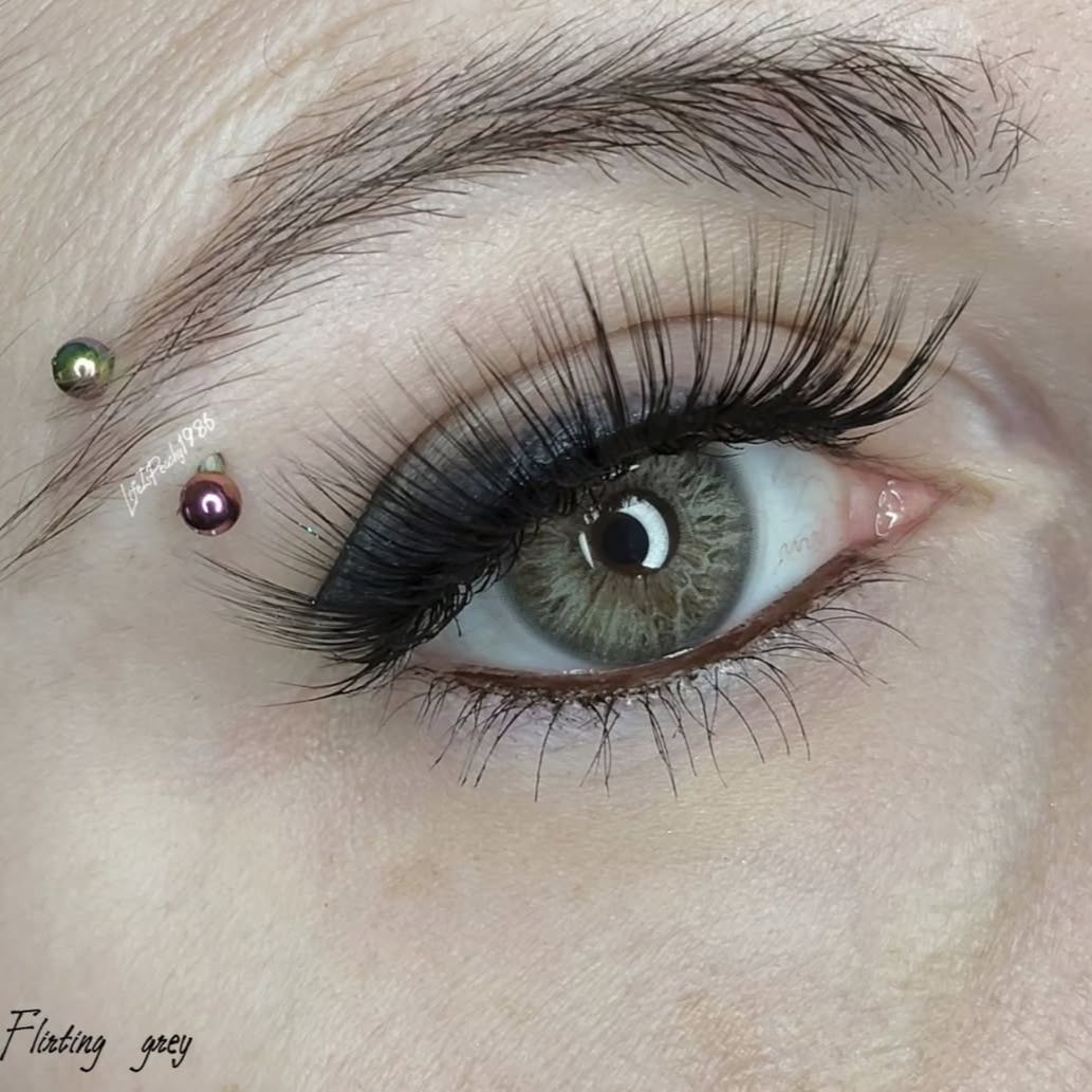 Flirting Grey - 1 Year, 2 lenses Colored Contacts - Gleglow