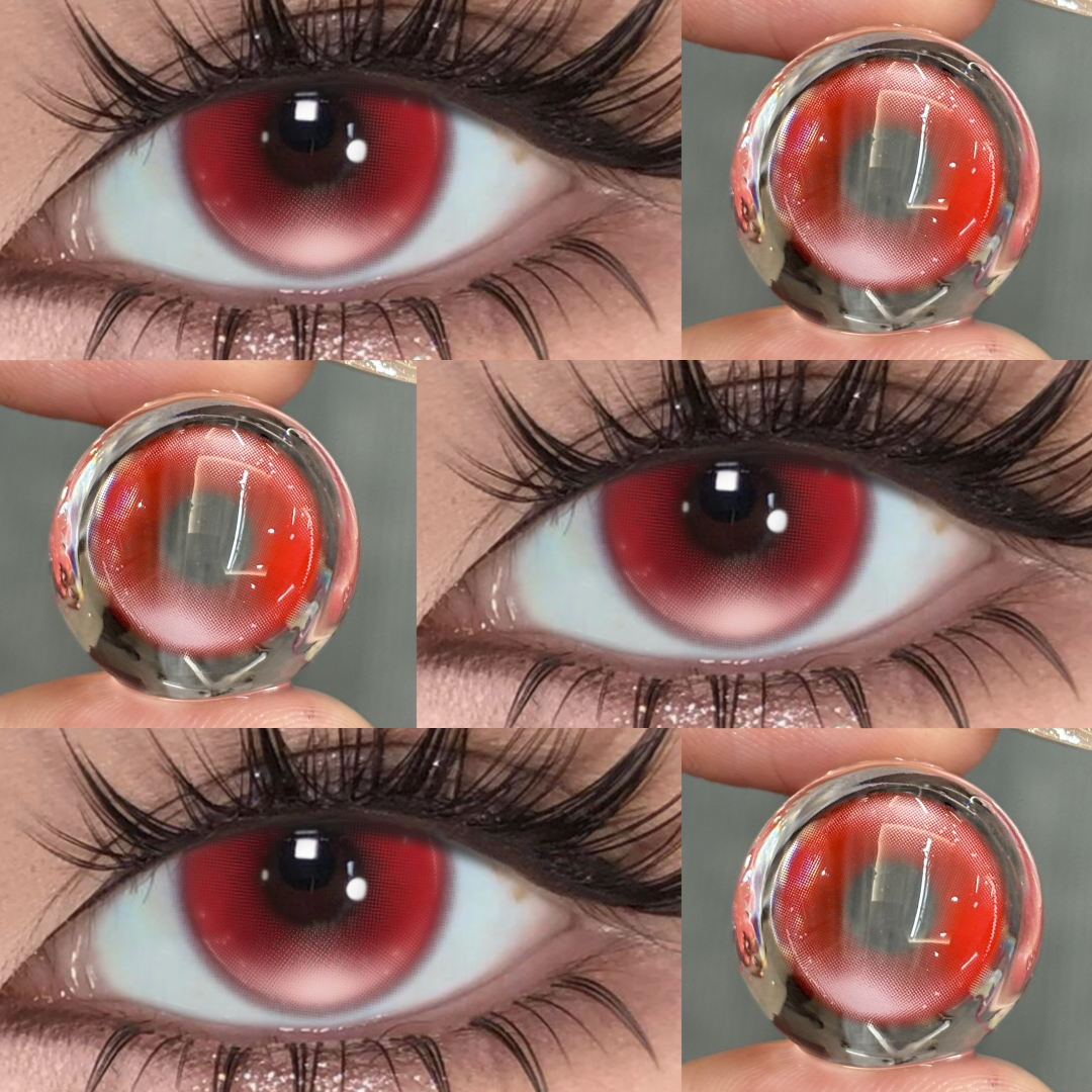 Titan Red - 1 Year, 2 lenses Colored Contacts - Gleglow