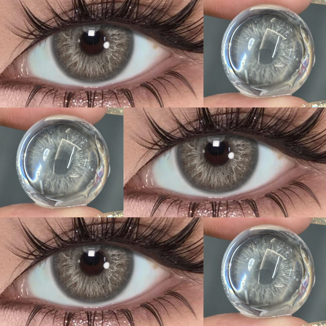 Flirting Grey - 1 Year, 2 lenses Colored Contacts - Gleglow