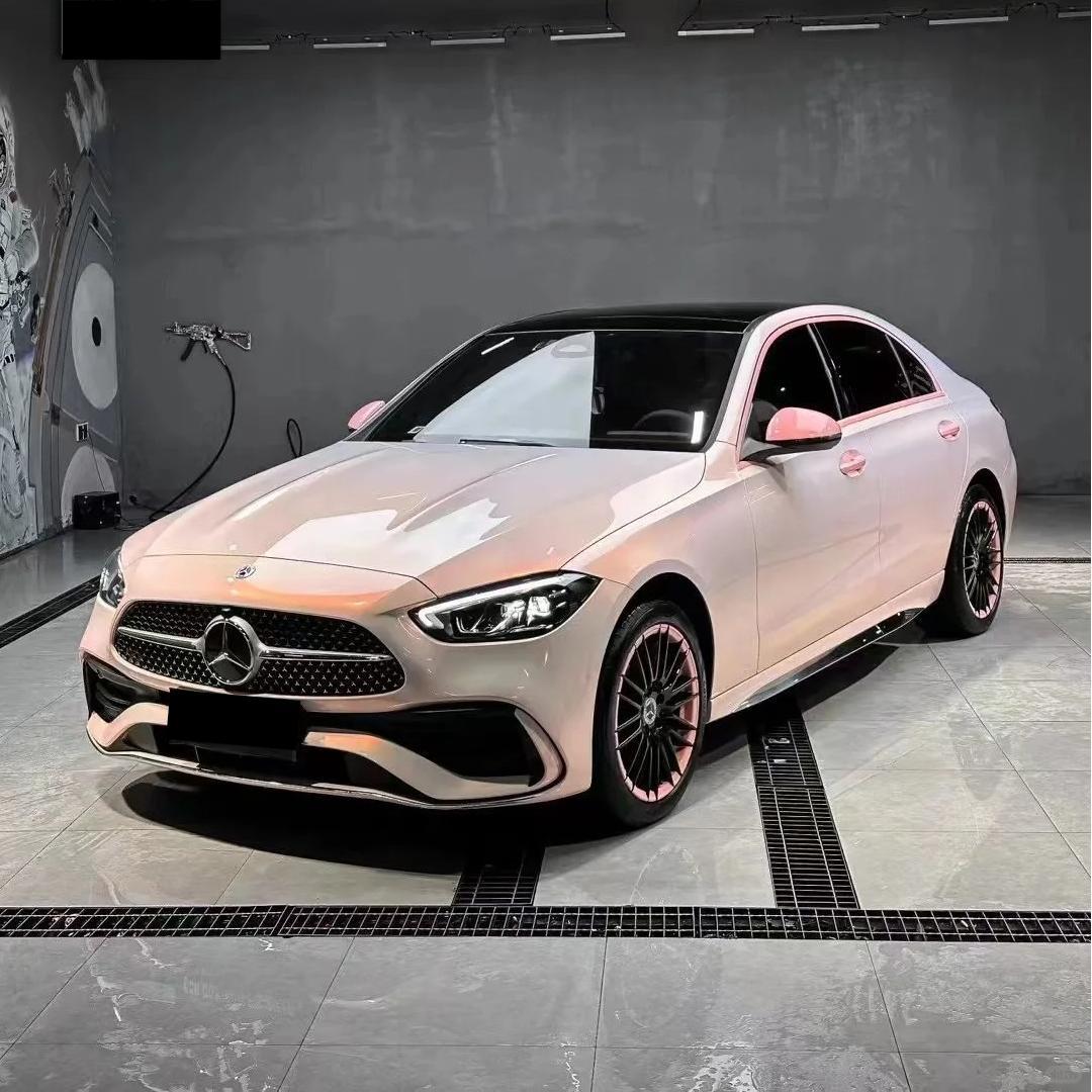 Glossy Flower Pink Car Wrap