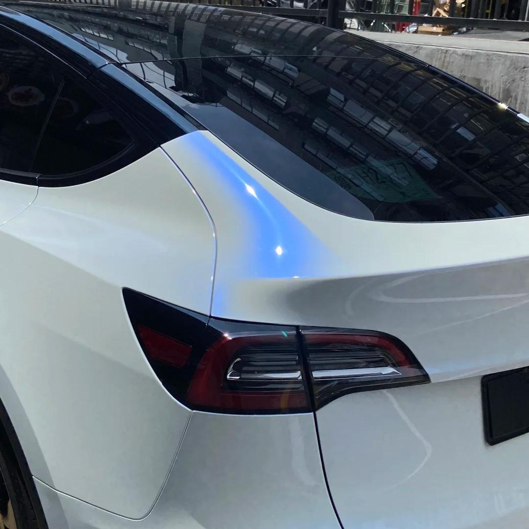 pearl white blue vinyl wrap