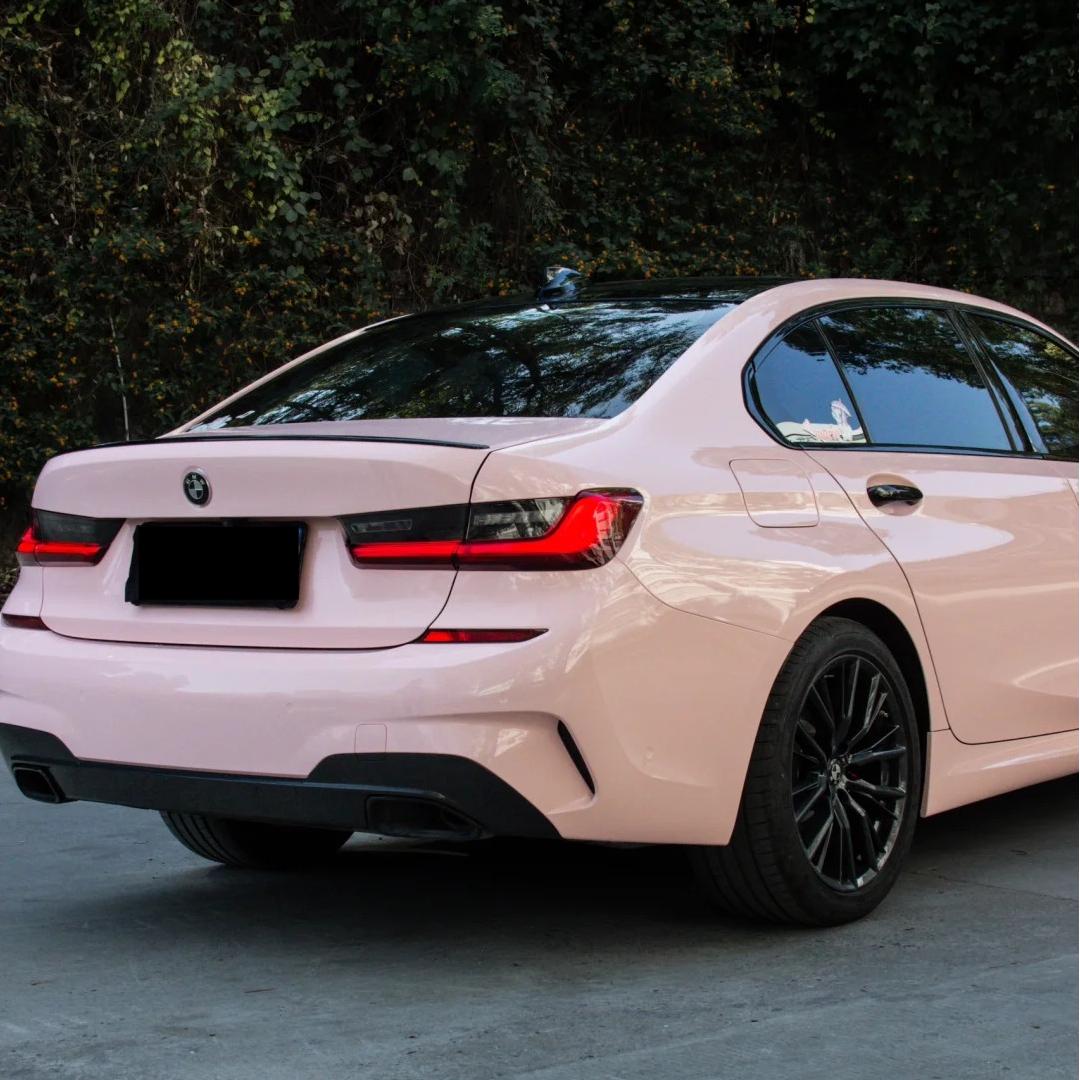 baby pink car wrap
