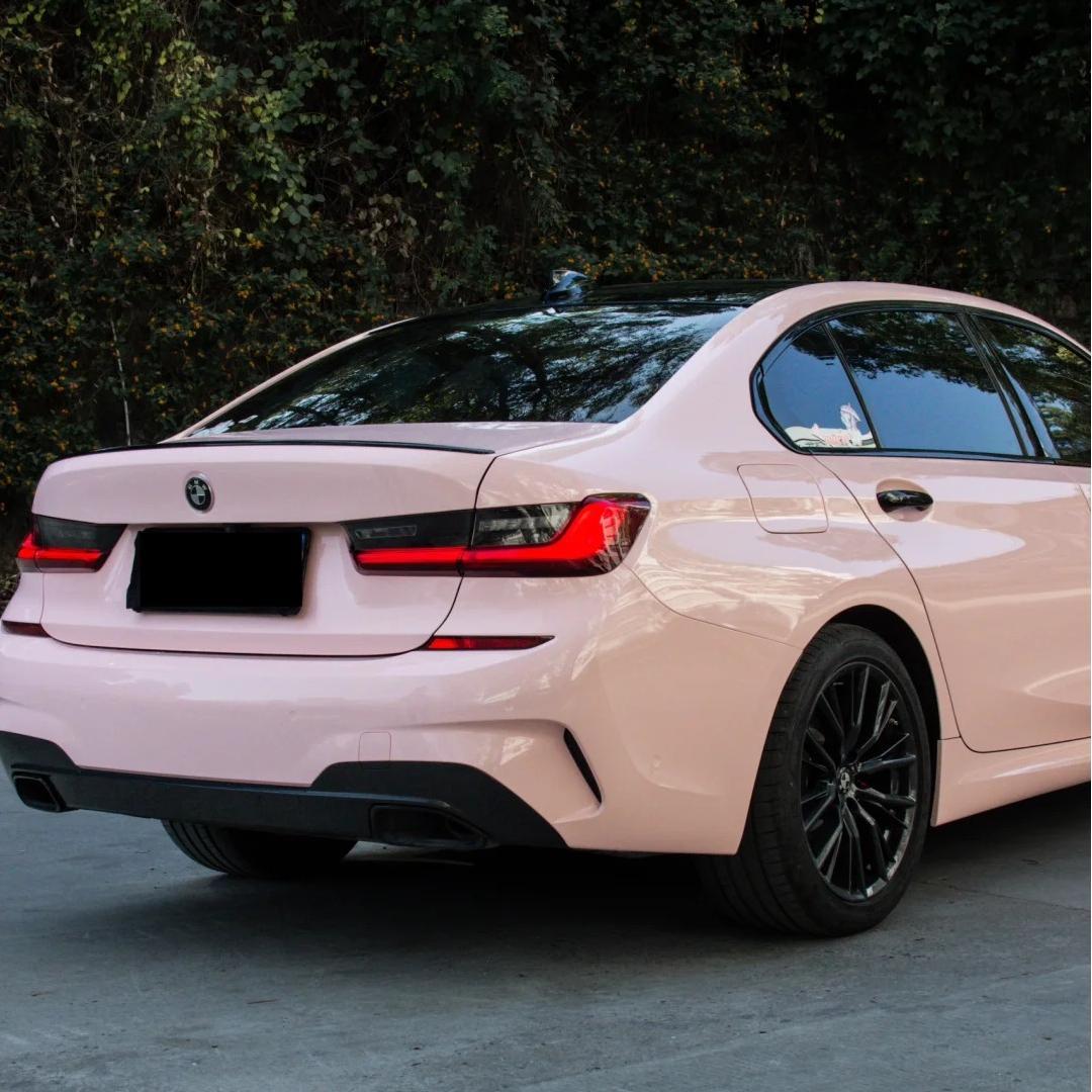 baby pink car wrap