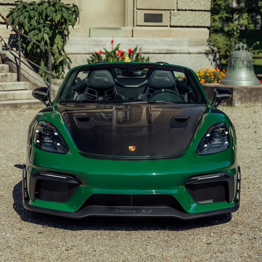 british racing green car wrap