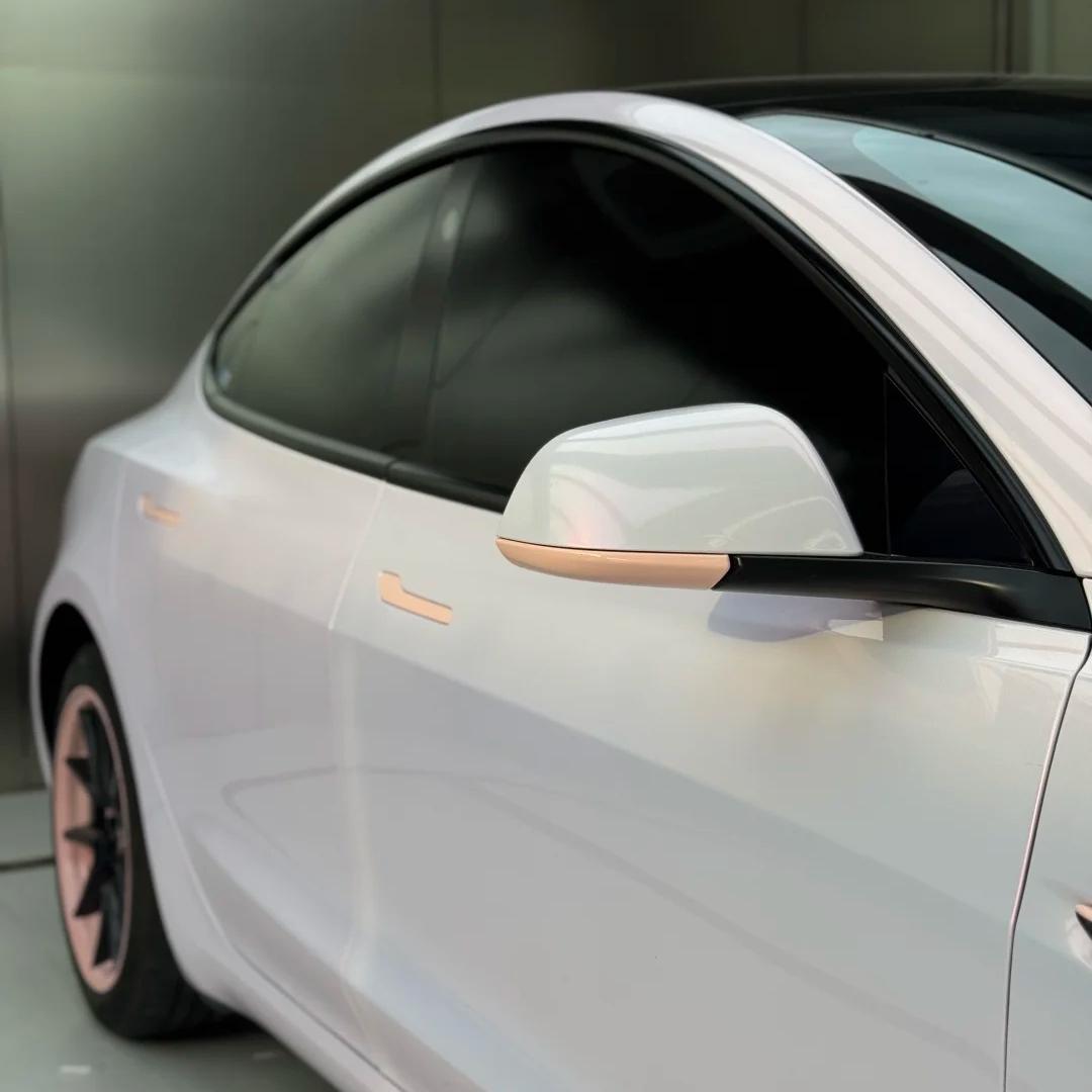 Glossy Flower Pink Car Wrap