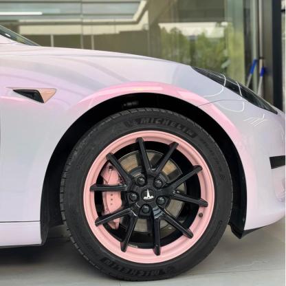 Glossy Flower Pink Car Wrap