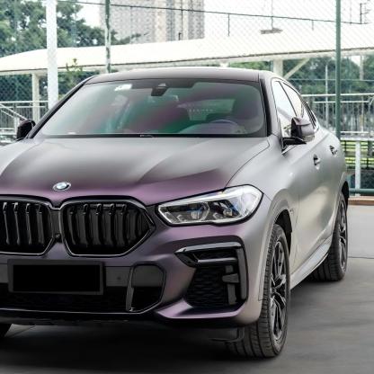 matte metallic purple black car vinyl wrap