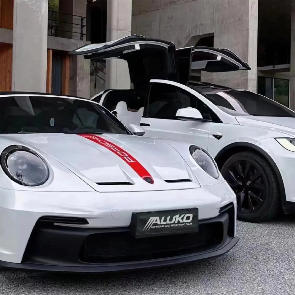 Gloss Crescent White Car Vinyl Wrap PET