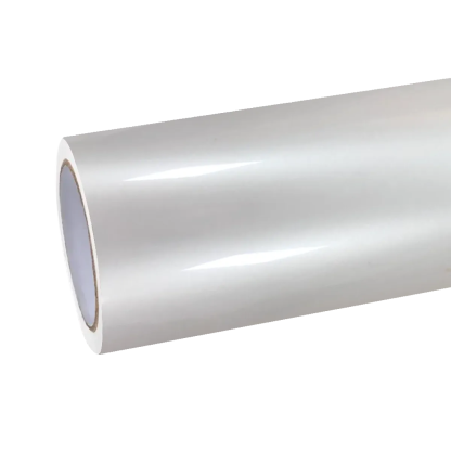 Gloss Crescent White Car Vinyl Wrap PET