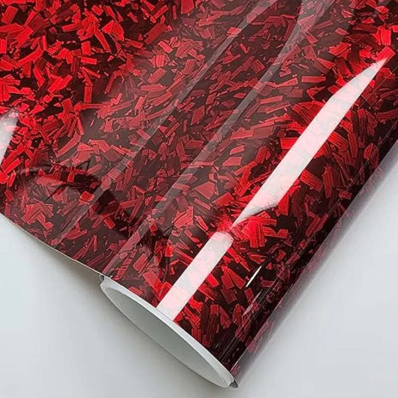 red forged carbon fiber wrap